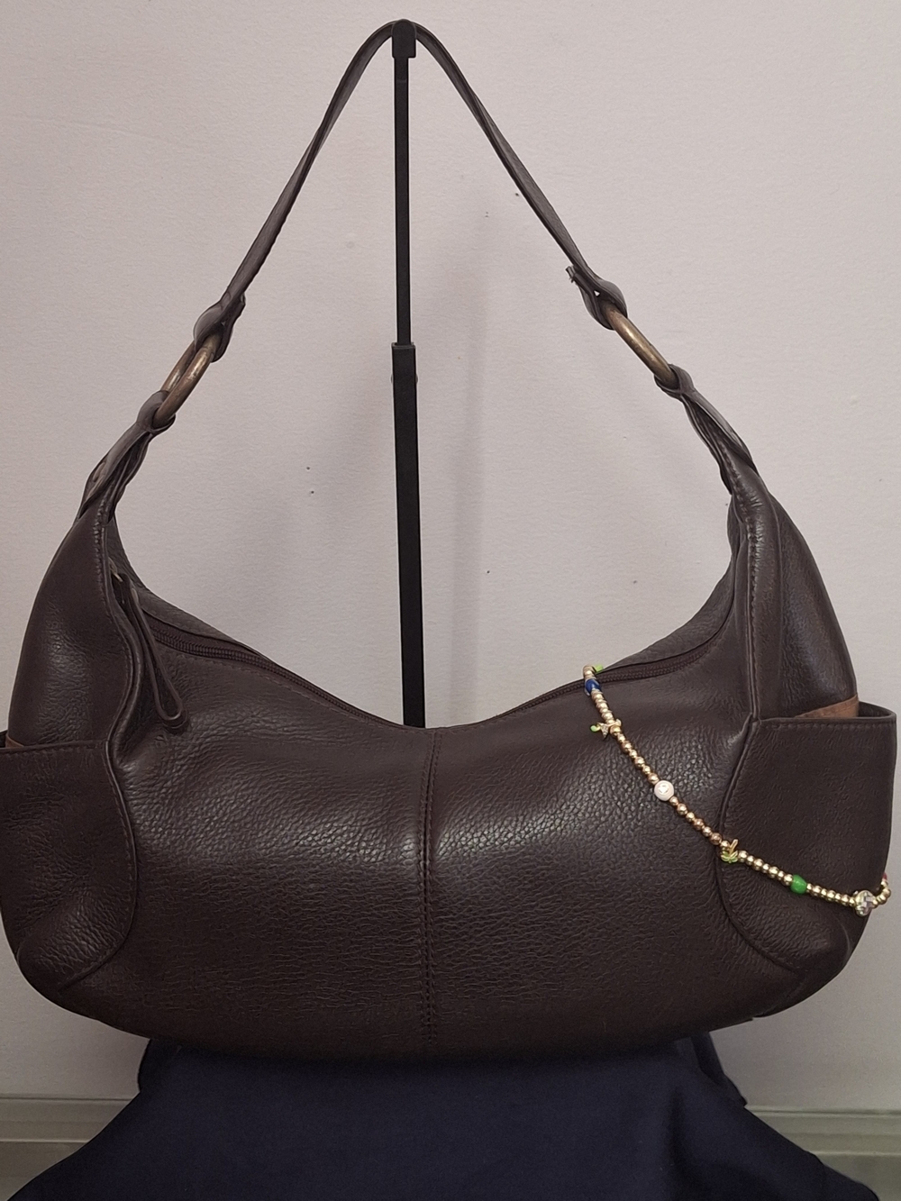 HOBO Dark Brown Pebbled Leather Shoulder Hobo